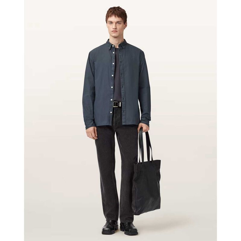 AllSaints Hawthorne Ramskull Stretch Fit Shirt image number 3